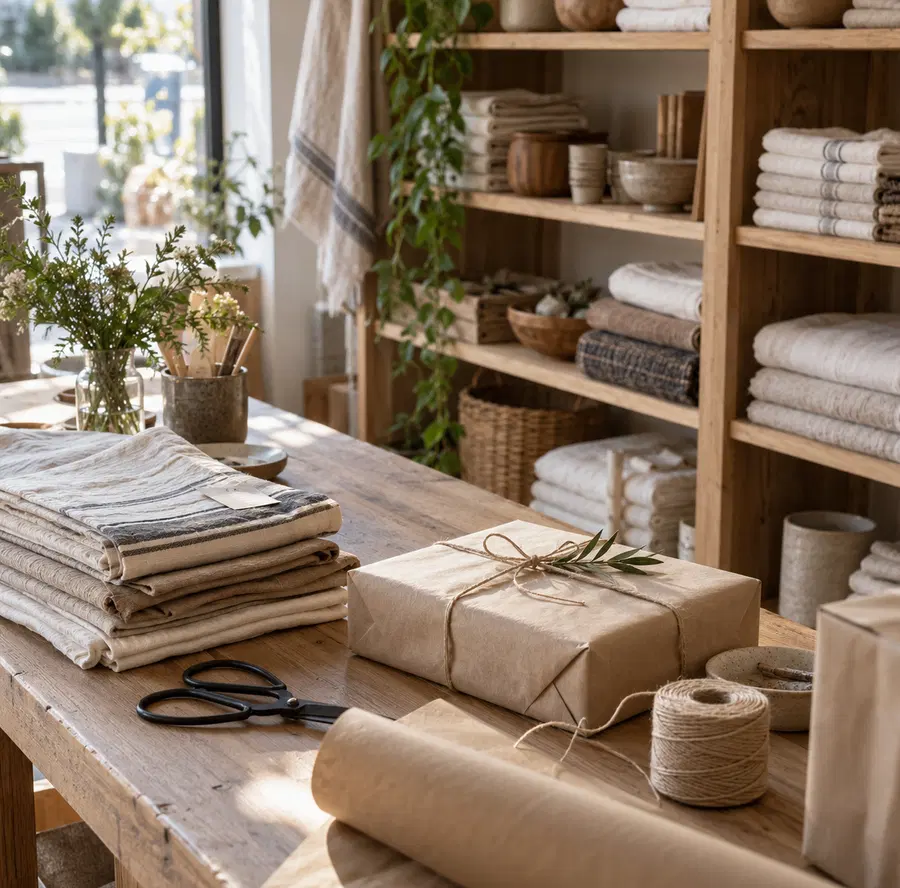 Illustration of independent retailers equipment and workspace